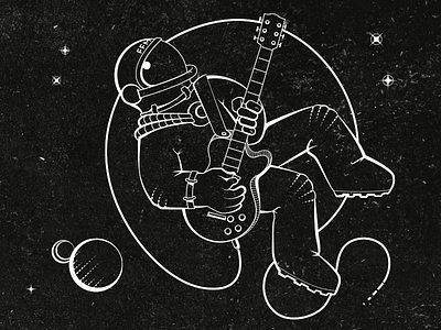 in space no one can hear you play guitar astronaut bw guitar space space suit vector