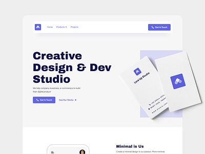 LoreUp Studio blue design minimal typography ui ui design uiux web web design webdesign
