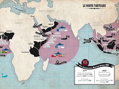 Le nuove tortughe infographic map piracy