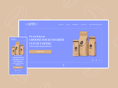 Landing page for a coffee roastery coffee landing page logo ui user experience user interface ux web design