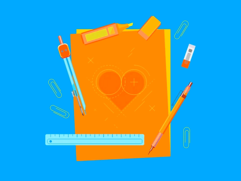 Design from heart design debut motion animation flat heart gif project