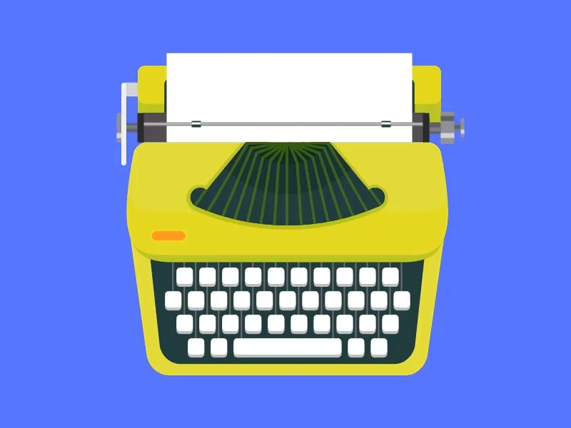 Green typewriter for copyrighter animation copyrighter flat gif loop motion typewriter writer