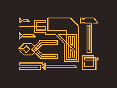 tool kit design flat icon icons outline tool kit