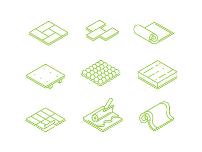 Icons for flooring online store design house icons outline stroke