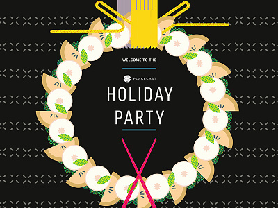 Holiday Party Poster asian cuisine food fusion holiday party poster