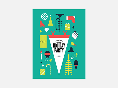 Holiday Poster 2016 christmas holiday illustration objects pennant poster vintage