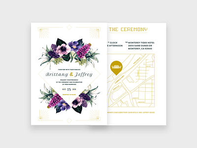 Jeff & Britt Wedding Invitations florals invitations maps wedding