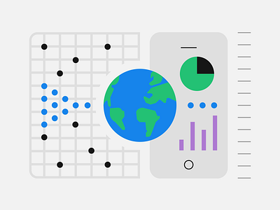 Emodo Insights product visual adtech analytics data design illustration location visual design