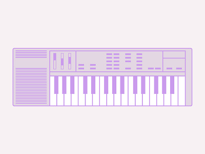 Casio SK-1 80s icon illustration keyboard minimal pastel retro synth vector