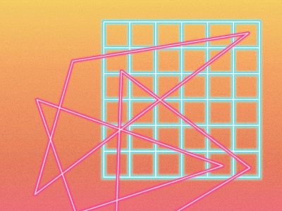 Schimmendes Neonlicht 80s geometric gradient grid illustration memphis minimal neon retro