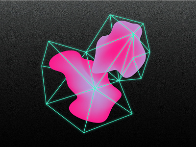 Geometric Exploration 001 3d abstract blobs geometric illustration minimal neon organic