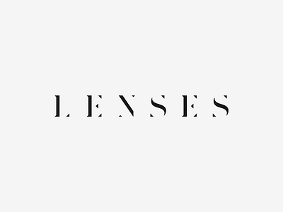 L E N S E S branding geometric logo minimal serif stencil typography