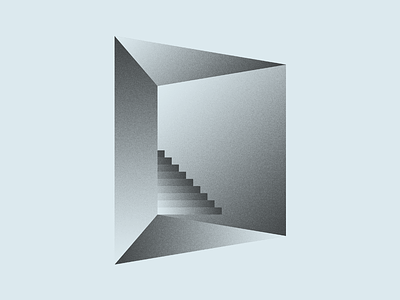 Unto The Ether geometric gradient graphic design stairs illustration impossible minimal surreal texture