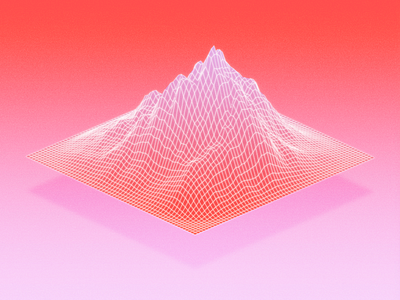 Strawberry Skies 3d abstract blender gradient grid illustration minimal pastel surreal