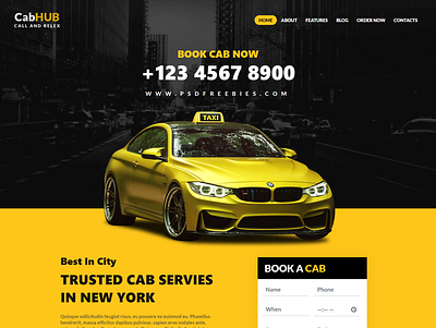 Taxi Cab Hub Design bootstrap conversion conversion design convert css design html5 landing page psd to html responsive template web web design webdesign website