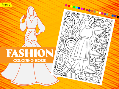 Beautiful Adult Fashion Coloring Page