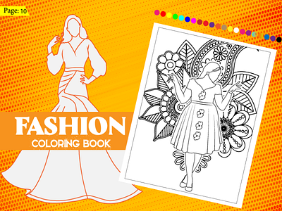 Beautiful Adult Fashion Coloring Page