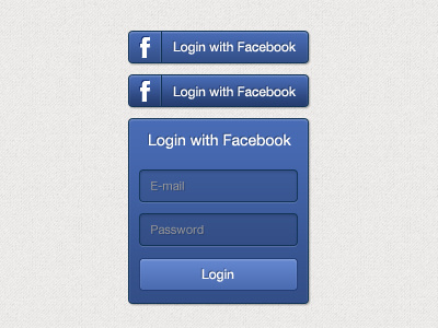 Facebook Button with Login Form button facebook fb form ui ux