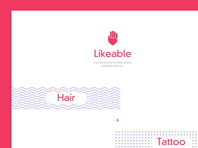 Likeable v2 - Landing page app clean hair landing page platform professionals tattoo tinder ui