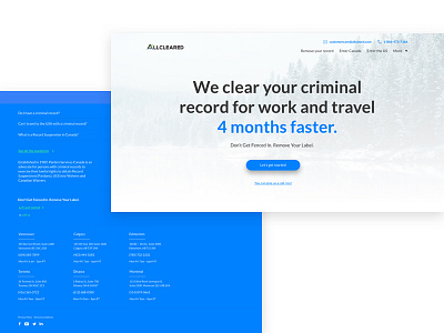 Allcleared clean criminal desktop home minimal passports police records responsive website ui