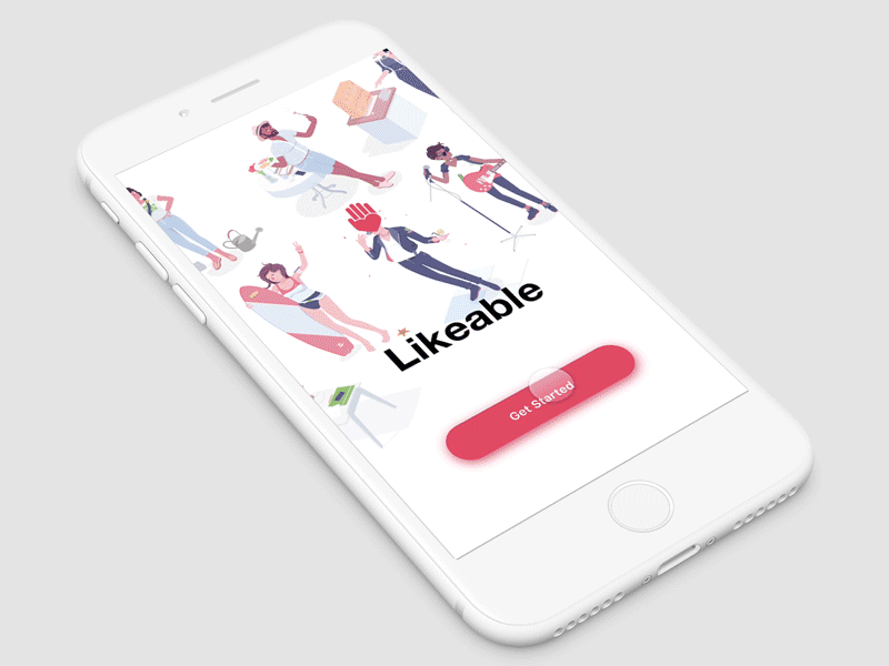 Likeable v4 - Onboarding animation help likeable mobile onboarding qa social social network support ui ux