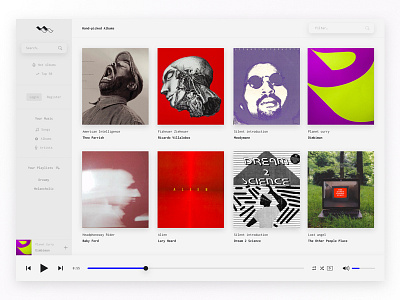 Whohears 2.0 update desktop electronic music house itunes music player playlist spotify techno ui ux