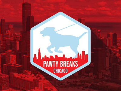 Pawty Breaks Chicago chicago design dog dog walking graphic design illustration logo