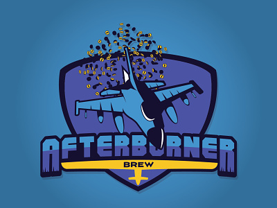 Afterburner Brew afterburner brew coffee fighter jet graphic design illustration logo logo design
