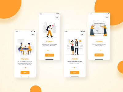 Table Booking booking app discovery illustration mobile app design planner app restaurant app