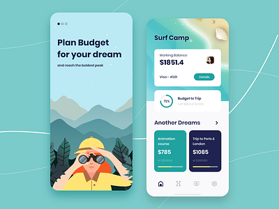 Travel Budgeting App Design adventure time budgetingapp illustration mobile design travelapp