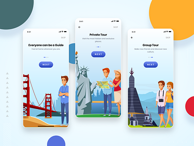 Travel Guide App Design branding graphic design illustration mobile app design mobile design travel guide