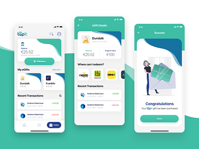 E-Gift App branding graphic design illustration mobile app design