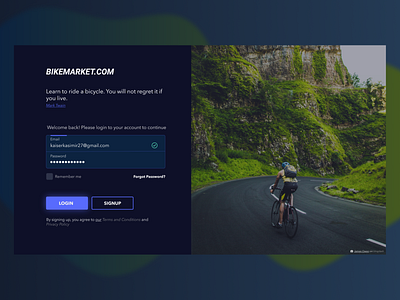 Login form UI dark theme login login form register sign in sign up terms and conditions ui user