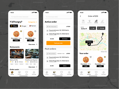 Food delivery app active order app delivery food food delivery hungry light mobile delivery mobile tracking my orders past orders pizza restaurants app