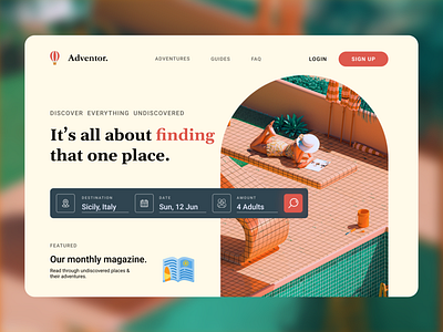 Book an adventure landing page