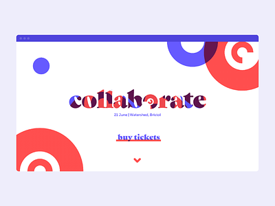 Collaborate blue brand collaborate conference home homepage minimalist rebrand red shapes simple ui website