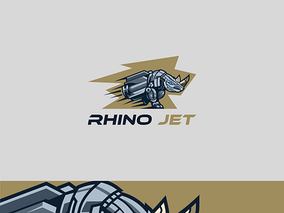 RHINO JET graphic design logo