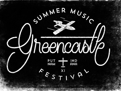 Greencastle Music Fest branding design fun handlettering lettering painting plane typography