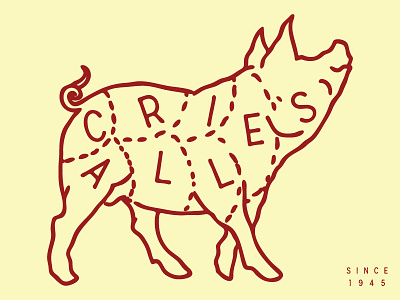 Sassy bbq branding butcher illustration pig