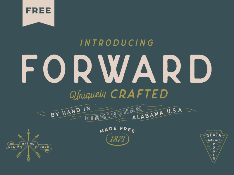 Forward - Free Commercial Font 1871 alabama birmingham cat font forward free free font horseshoe illustration lettering lucky