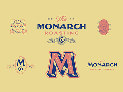 The Monarch Roasting Co. branding font handlettering lettering logo sans serif serif stencil type type design typedesign typeface typography