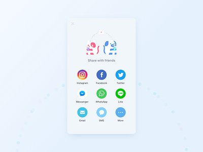 Share With Friends app cat design dog icon pet share social ui