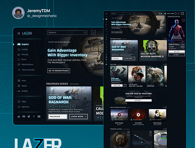 Explore Dashboard for Gaming Ecosystem gamefi gaming prototyping ui web3