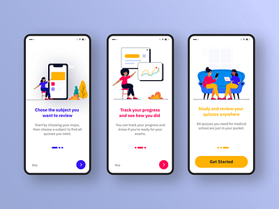 App onboarding design android app illustration ios iphone mobile onboarding screen onboarding ui productdesign quiz ui ux ux onboarding illustration