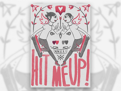 "Hit Me Up" Instagram poster art design illustraion instagram poster poster design