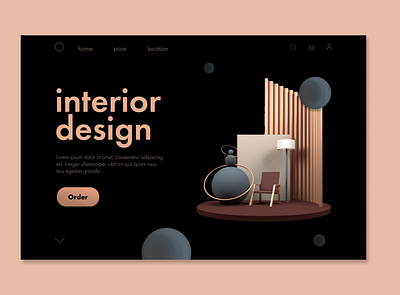 Interior design agency | First page design firstpage typography ui ux webdesign