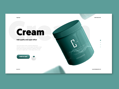 Cosmetics | First page branding design firstpage typography ui ux webdesign