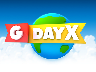 GDayX 3D Logo blender cycles render gbg gdayx logo 3d gdg gdg community design google business group google developer group hackathon new new york