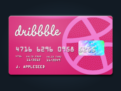 Dribbble credit card credit card debut shot hologram useless