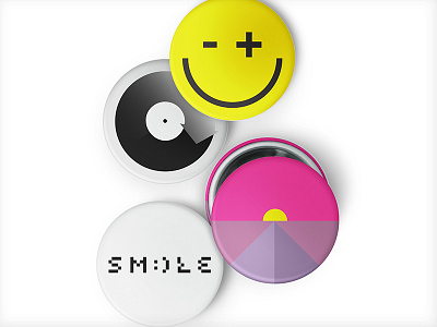 More Smiles buttons negative patches pins positive records smile spinning sunset vinyl